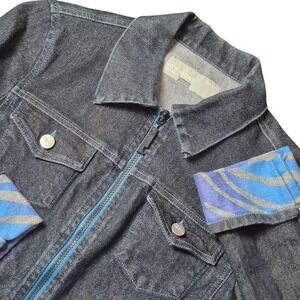 Ice Jeans Iceberg Women's S Denim Jacket Blue Full Zip Y2K Designer Italy